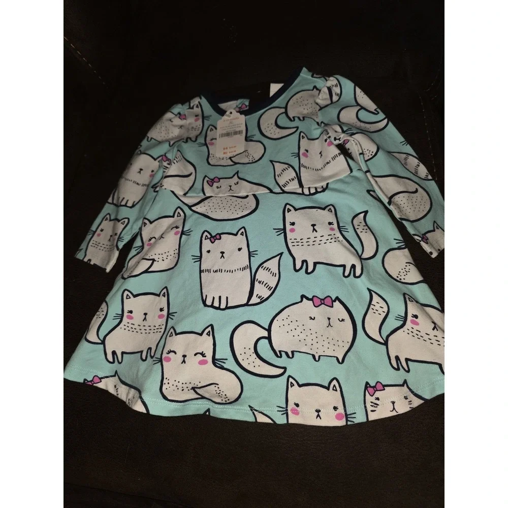 Gymboree layette line purrfect prep cat dress size 6 12 months nwt